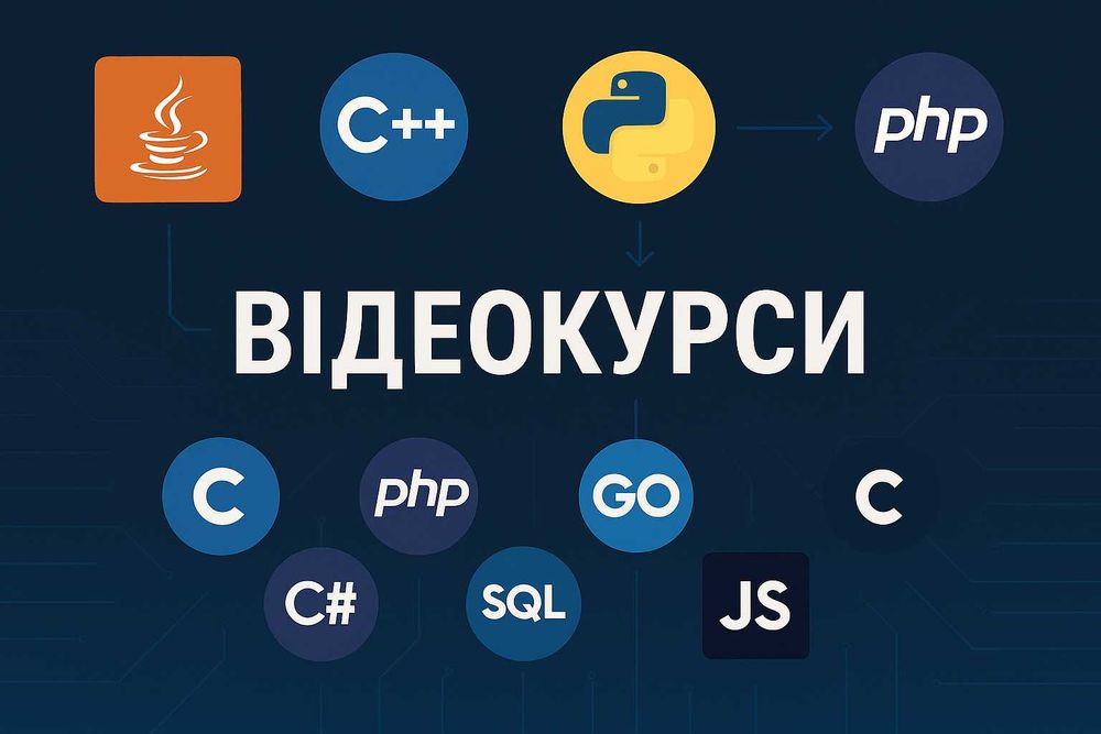 Відеокурси з програмування HTML, CSS, JS, Python, Java, C#, React, Vue