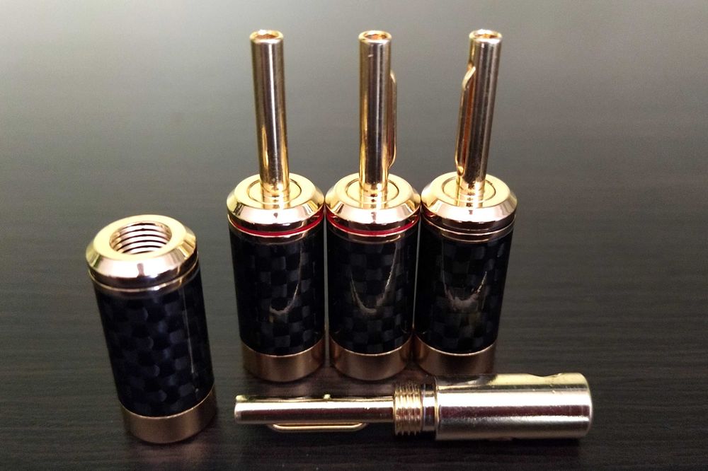 wtyk głośnikowy banany Valab Carbon CuTe Gold