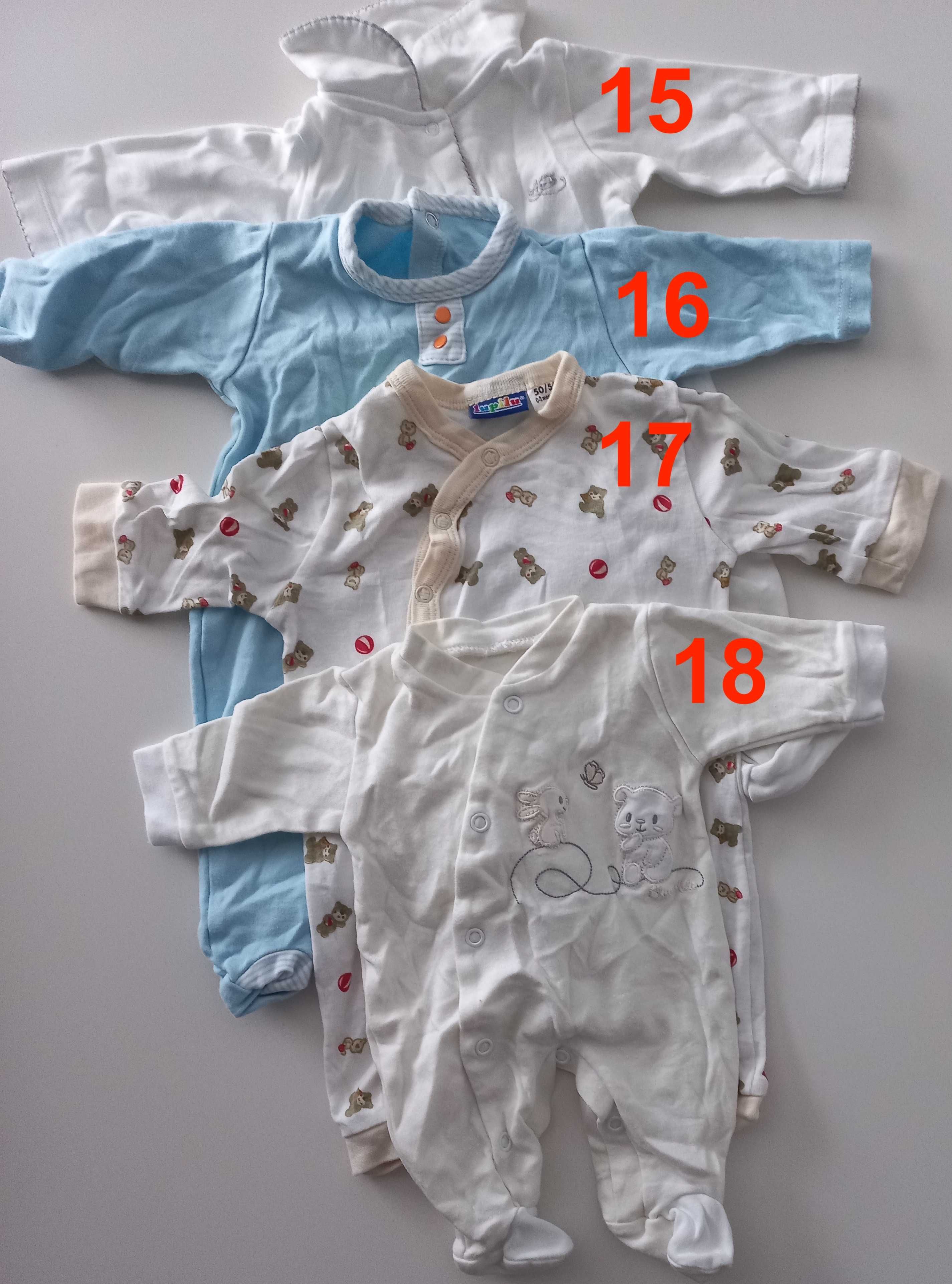 Roupa de bebé - Bodies e babygrows (pack 5) (50 a 68cm)