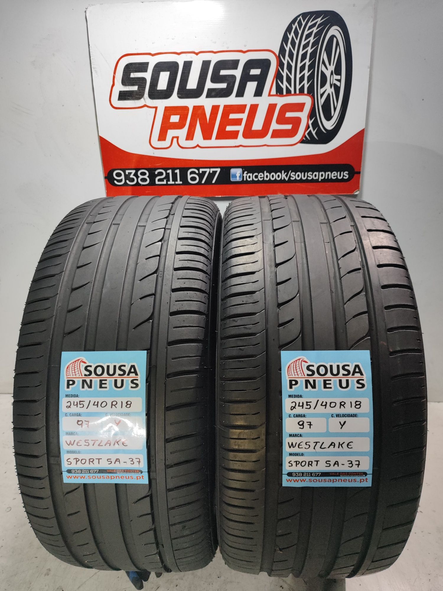 2 pneus semi novos 245/40R18 97Y Oferta dos portes