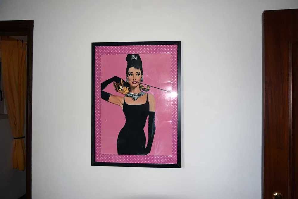 Quadro atriz vintage Audrey Hepburn Grande