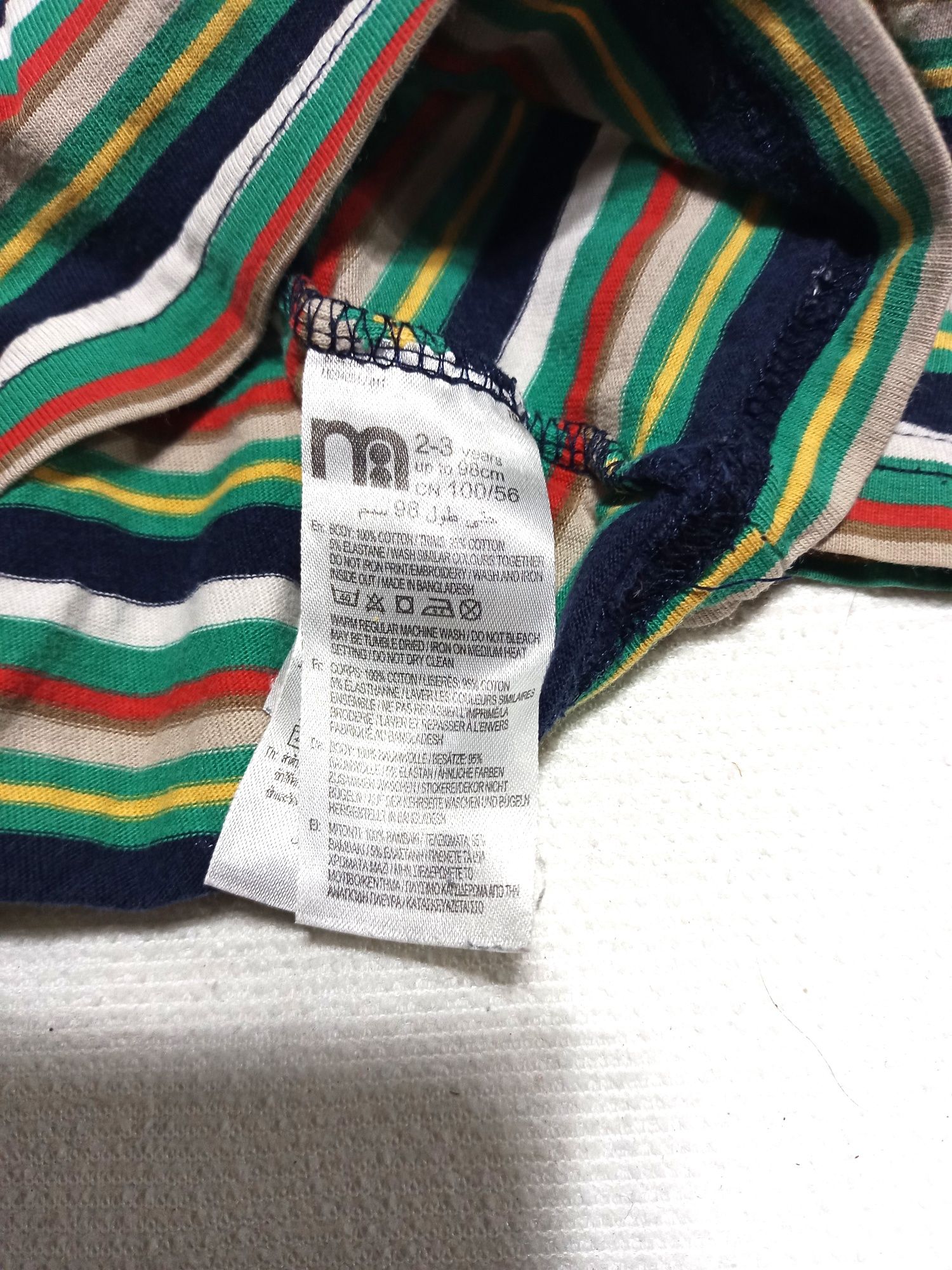 BEZ WAD Bluzka z długim rękawem Mothercare 2-3 lata 98cm w paski #1291
