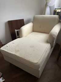 Szezlong fotel biały kremowy