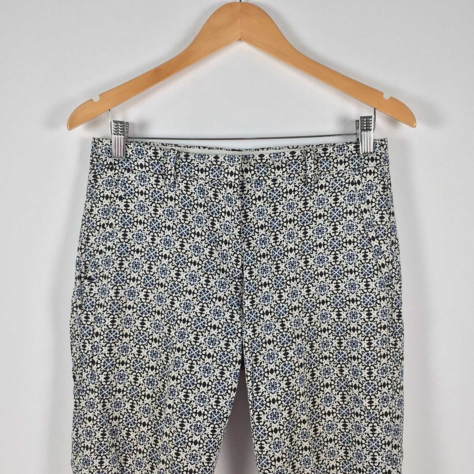 H&M spodnie cygaretki multicolor print  38