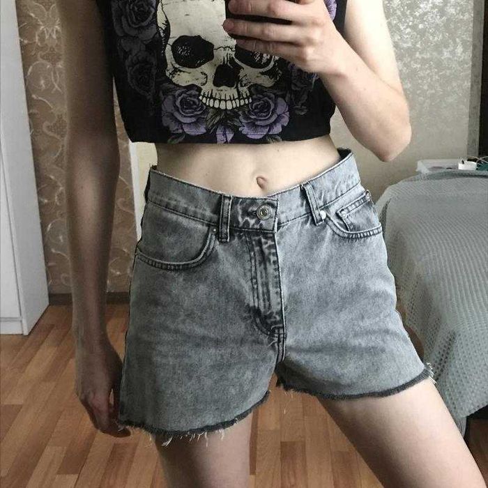Джинсові шорти висока посадка мом Mango S / XS