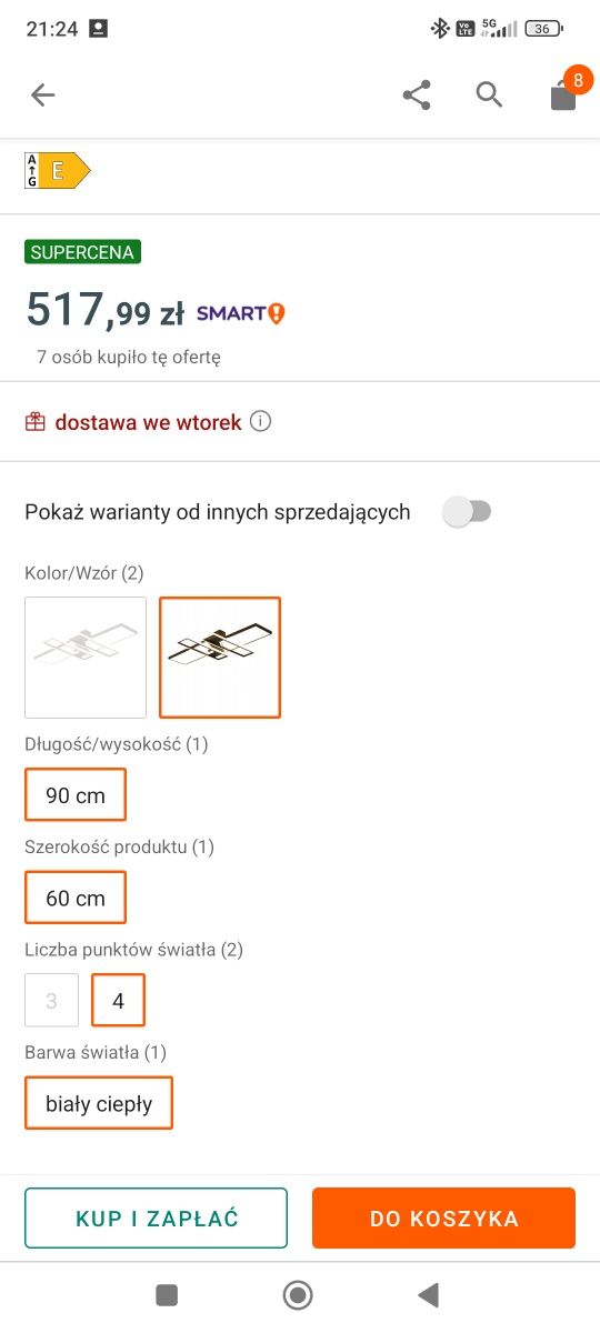Lampa LED duża gwarancja