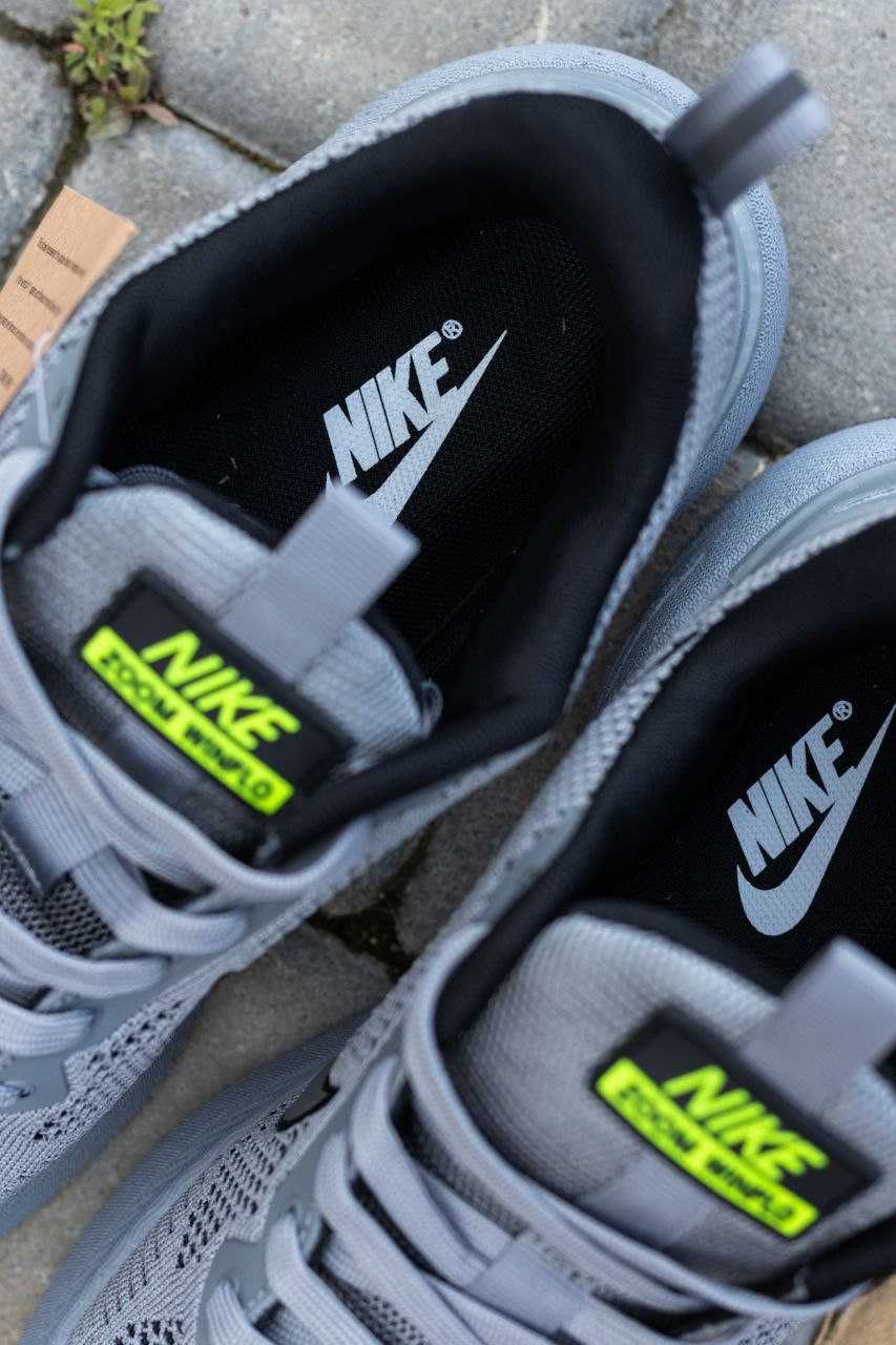 Чоловічі кросівки Nike Zoom сірий з зеленим 3286-3 ТОП