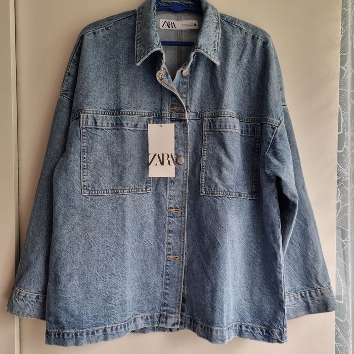 Damska gruba dżinsowa koszula oversize. Zara.
