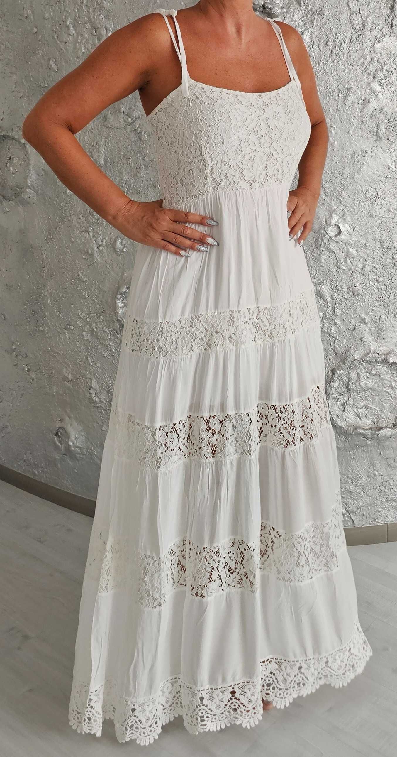 Marciano Guess sukienka długa koronki roz L