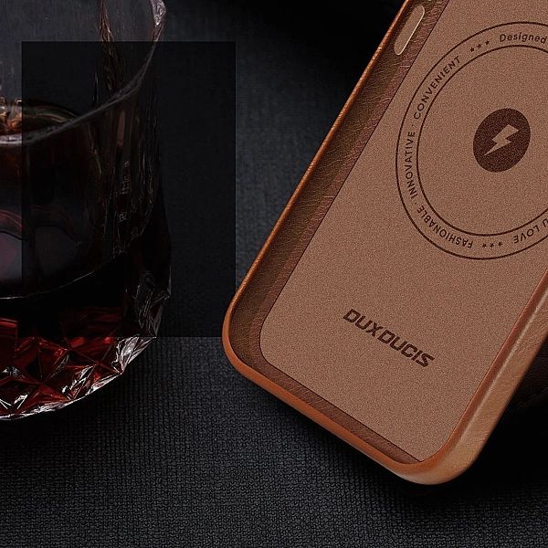 Dux Ducis Naples etui iPhone 14 magnetyczny skórzany pokrowiec MagSafe