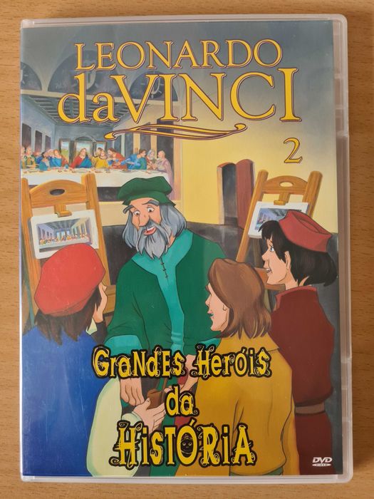 DVD com o filme "Leonardo daVinci" da série Grandes Heróis da História