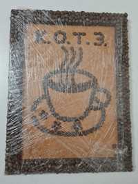 Рамка из кофейных зерн 30×40, картина кофейные зерна, коричневая