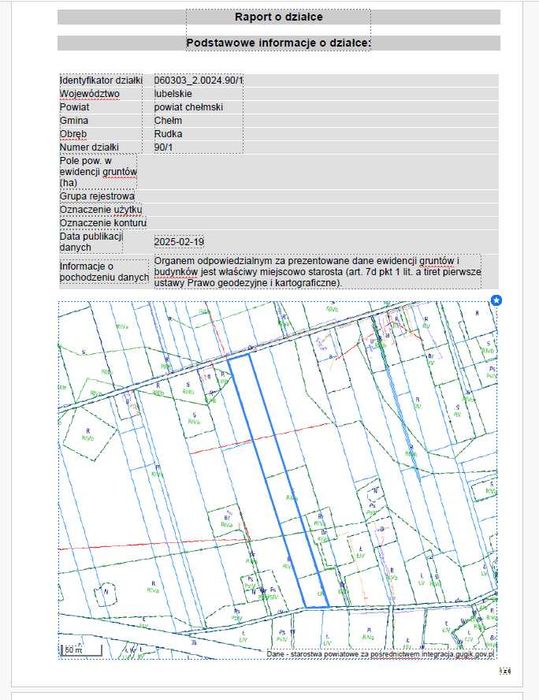 NOWA CENA -Działka - lokalizacja pod miastem Chełm --- RUDKA - 0,87 ha