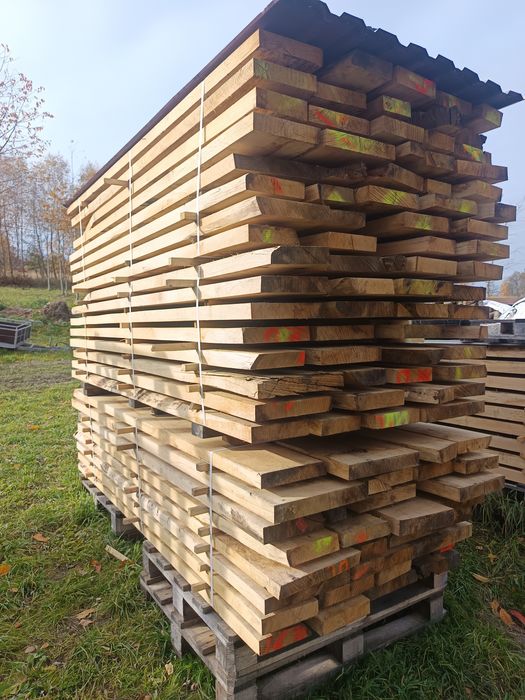 Foszty brusy bale tarcica dębowa jesion orzech włoski obrzynana