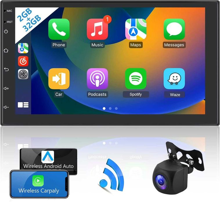 Автомагнітола, магнітола  2 DIN Podofo 8701 Android 2-32 та 4-64 GB