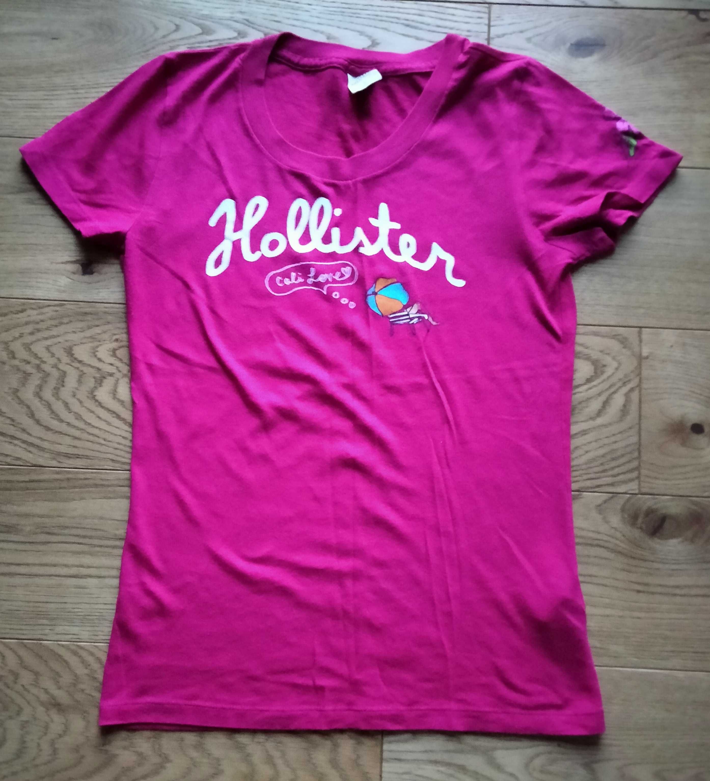 Koszulka t-shirt top Hollister L 38/40 10/12 różowa