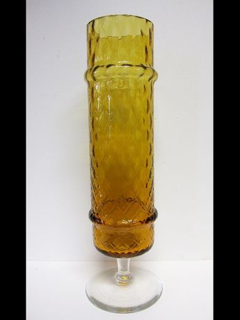 fantástica alta jarra em vidro cor âmbar dos anos 50 da Marinha Grande
