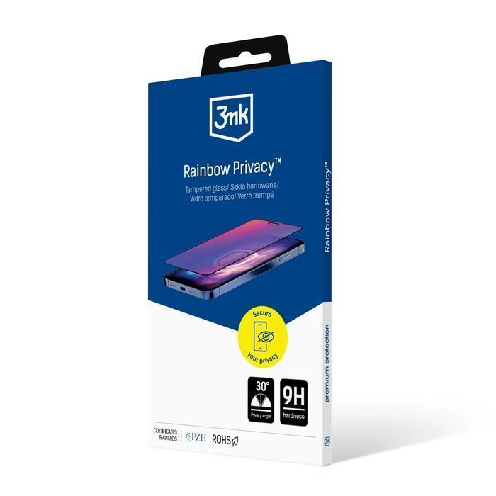 Prywatyzujące szkło hartowane na Apple iPhone 16 Pro - 3mk Rainbow