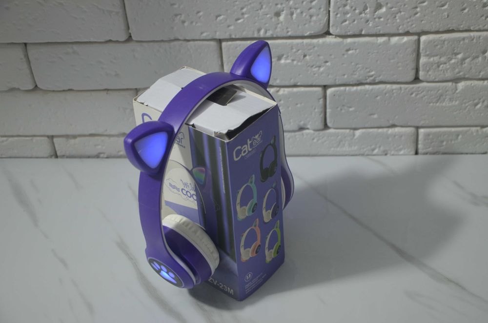 Дитячі Бездротові навушники вушка LED Bluetooth VZV-23M Наушники ушки