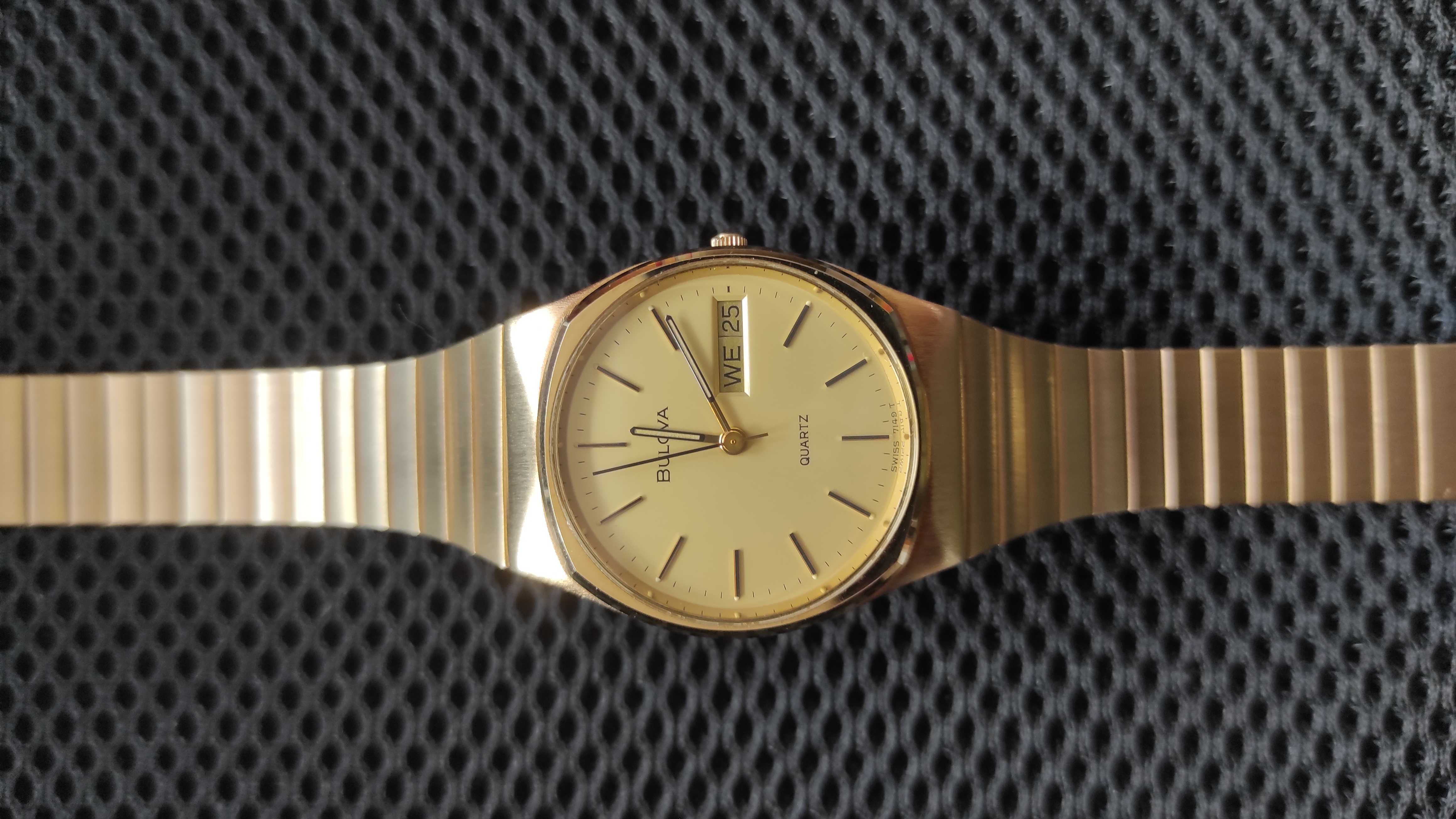 zegarek złoty BULOVA QUARTZ Swiss 714 G T