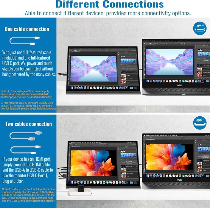 Przenośny monitor z ekranem dotykowym, 16 cali, 1920 x 1200p