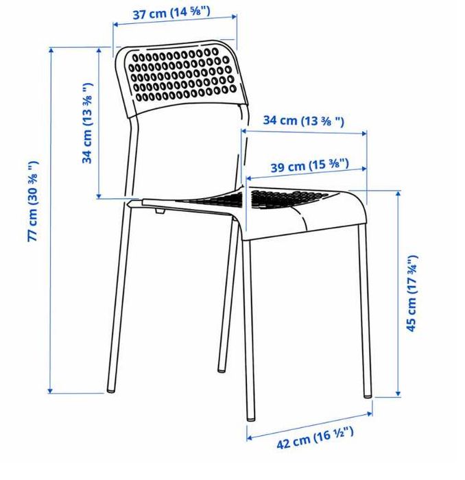 Cadeiras cor branca e preta 6 unidades de cada cor