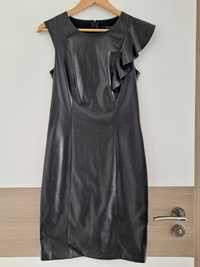 Skórzana czarna sukienka Mohito rozm. 36