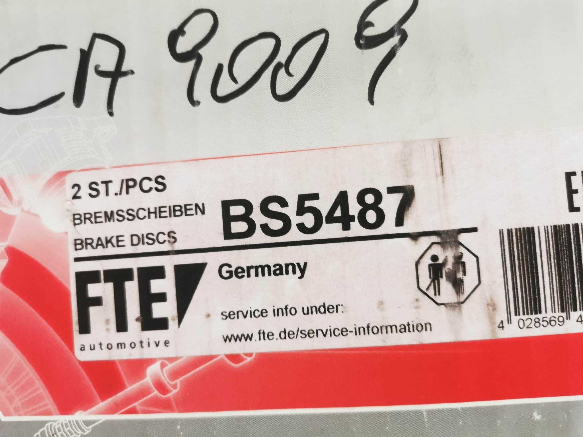 FTE BS5487 Tarcza hamulcowa przód Kuga II Transit 2x komplet