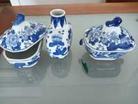 Conjunto antigo 3 peças cerâmica/porcelana Excelente qualidade