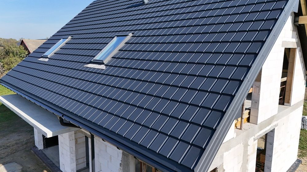 Nowoczesna płaska blachodachówka modułowa 35 lat gwarancji