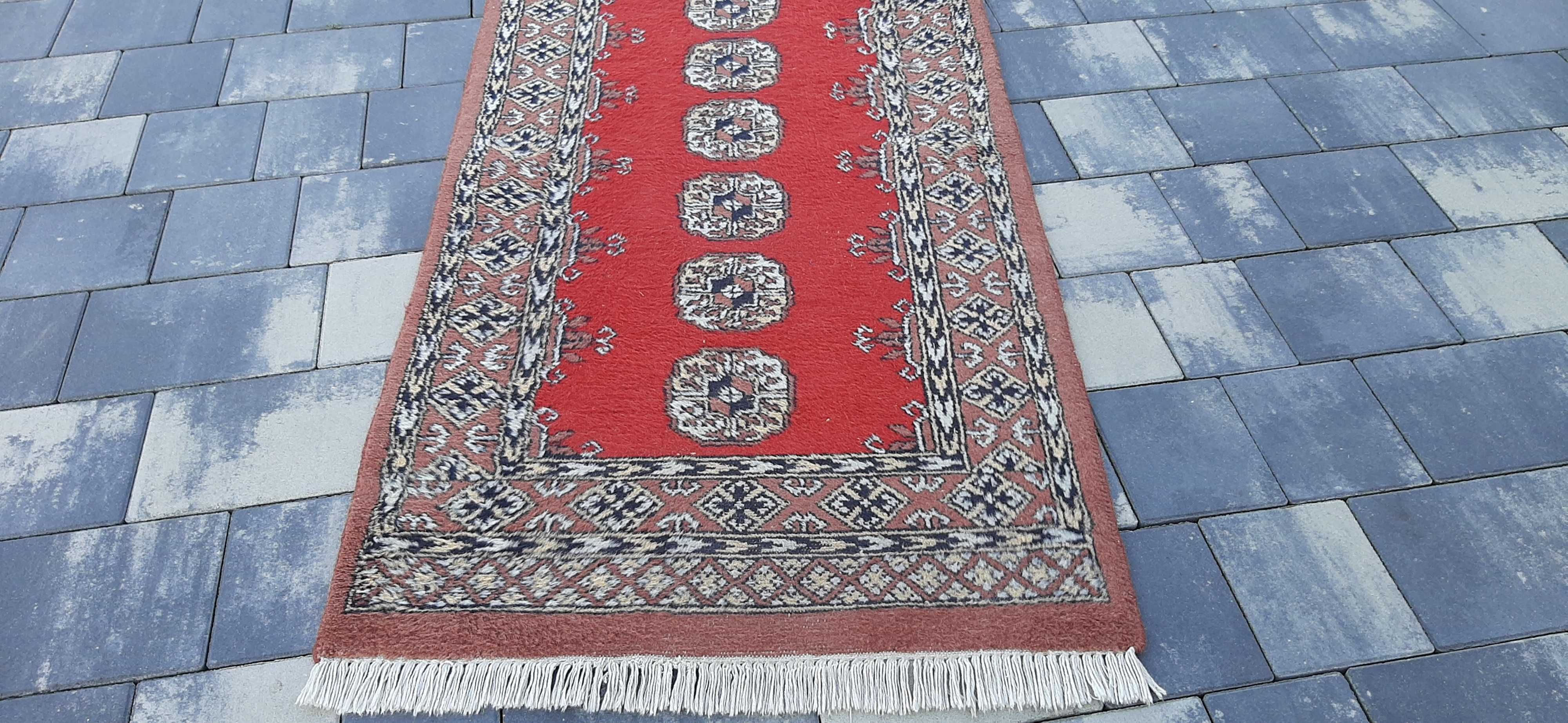 Buchara pakistański dywan wełniany chodnik 400 x 77 cm wełna
