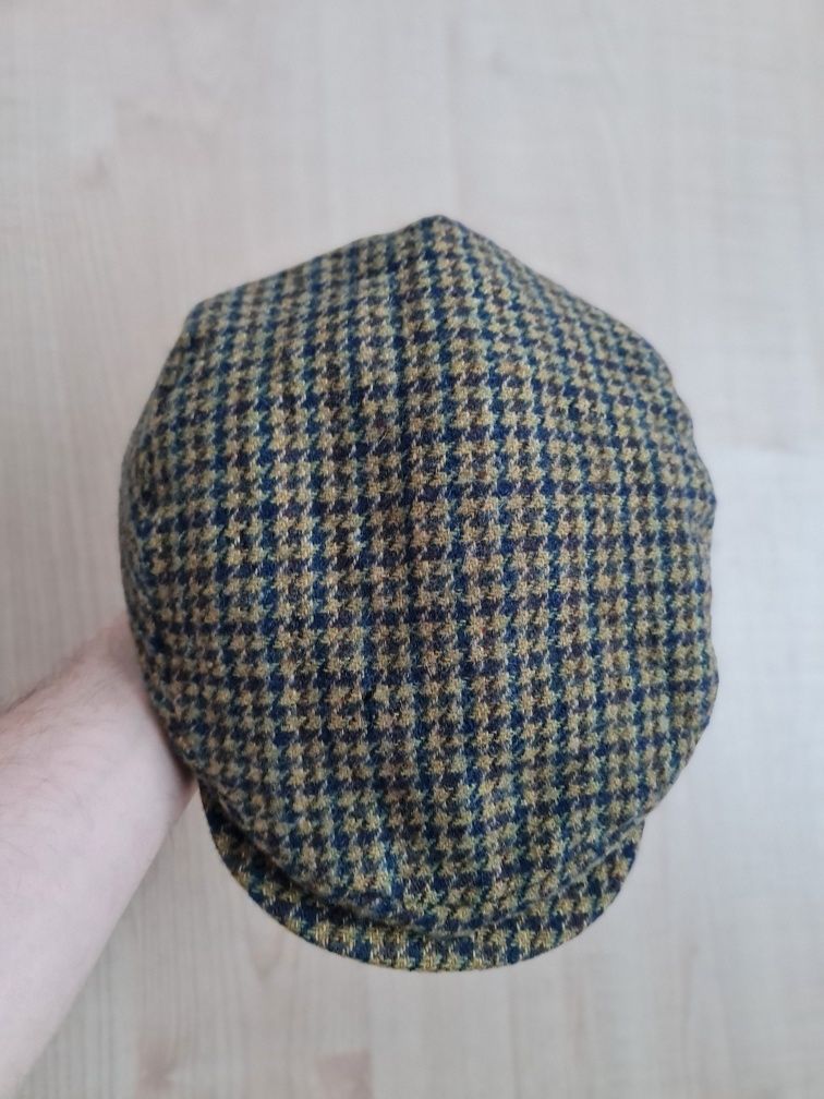 Wełniany kaszkiet w pepitkę Vintage Retro