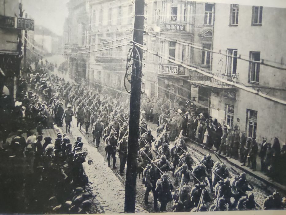 Stare zdjęcie wojskowe - kartka Wilno -Posen 1918 rok