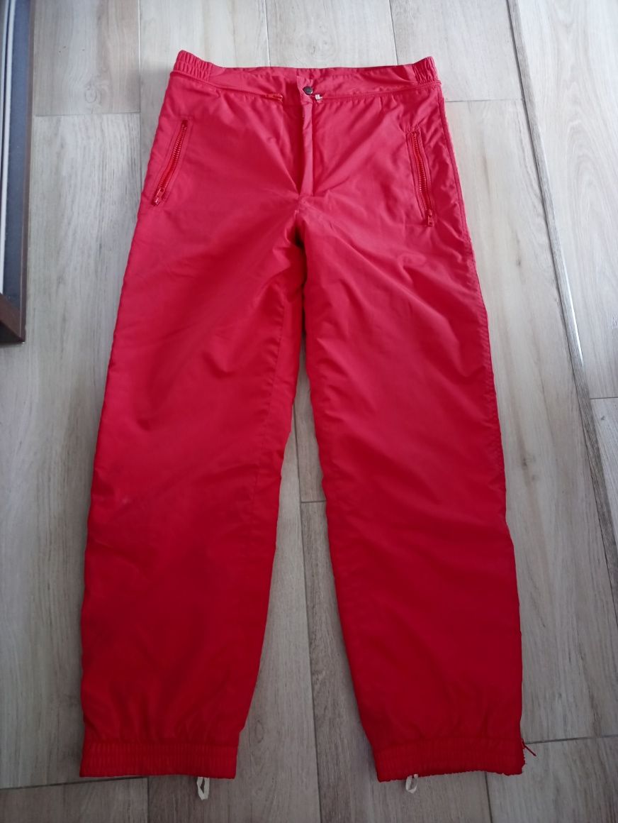 Spodnie narciarskie ocieplane czerwone roz 176