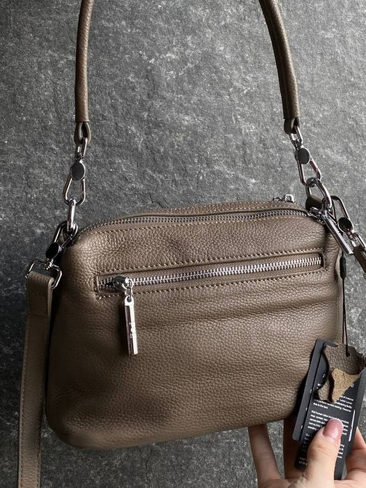 Сумка шкіряна 
Polina&Eiterou 
Бордо, чорний, бежевий