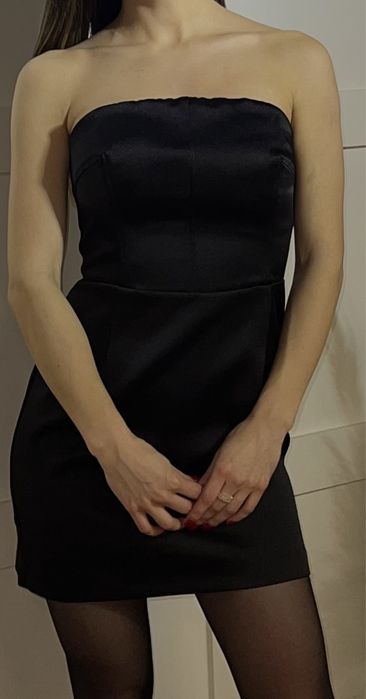 Сукня бандо h&m, атласна, корсетна