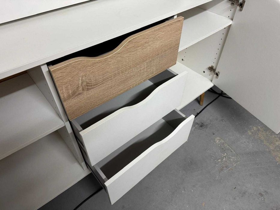 Aparador Moderno Estilo Nórdico Branco Minimalista