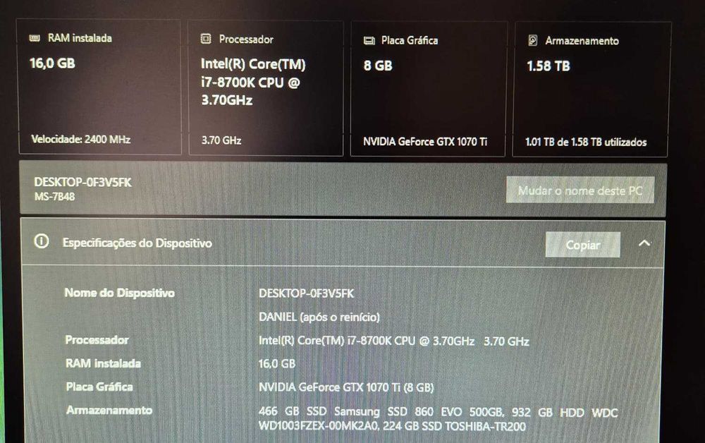 Computador Desktop PCDIGA GeForce GTX Gaming GML-M7VA03