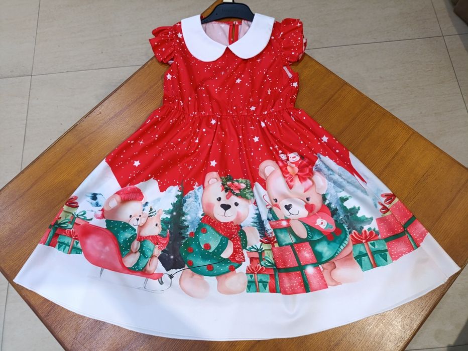 Sukienka sukieneczka Boże Narodzenie Mikołajki tunika rozm 122-128