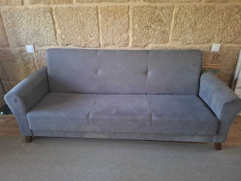 Sofá-Cama Cinza 2 lugares