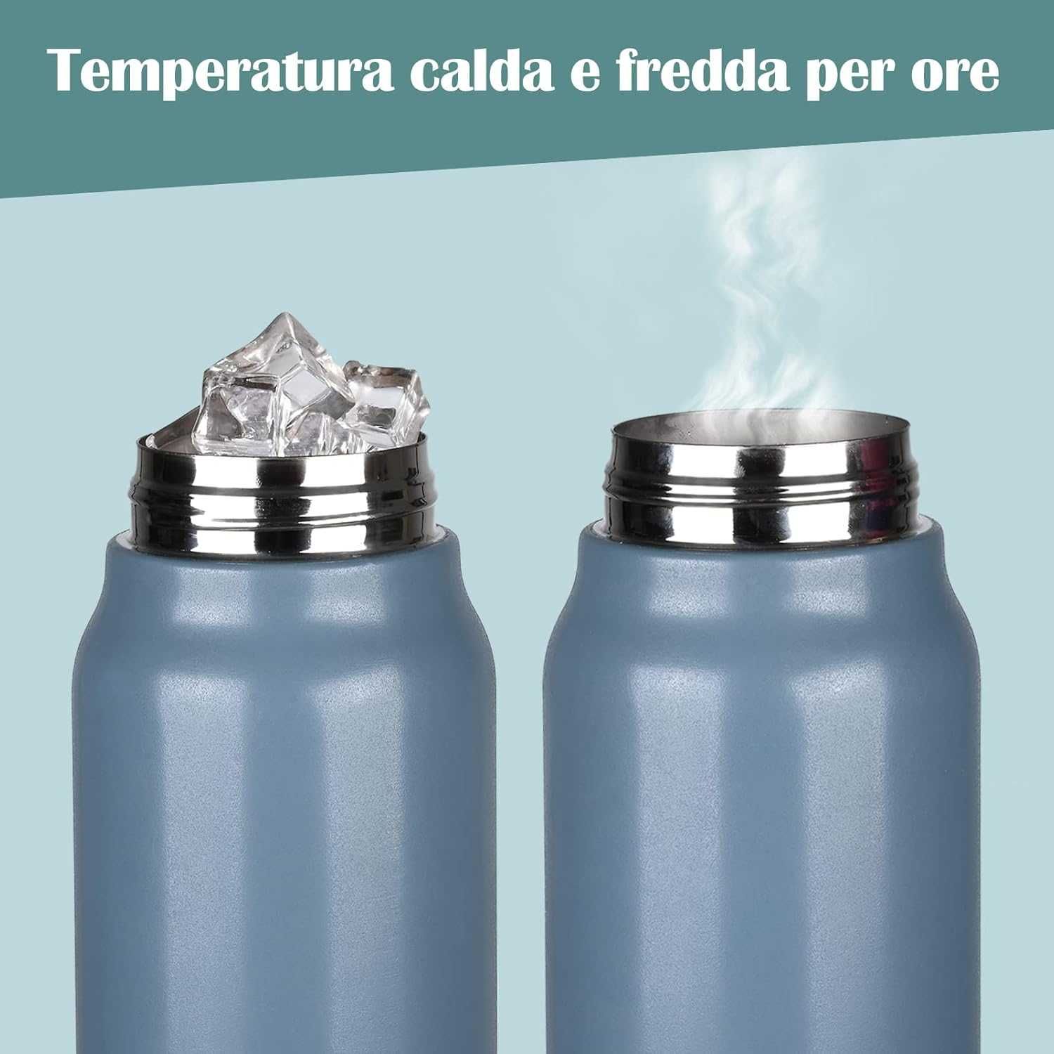 Metalowa sportowa butelka na wodę, z uchwytem poj. 1 litr