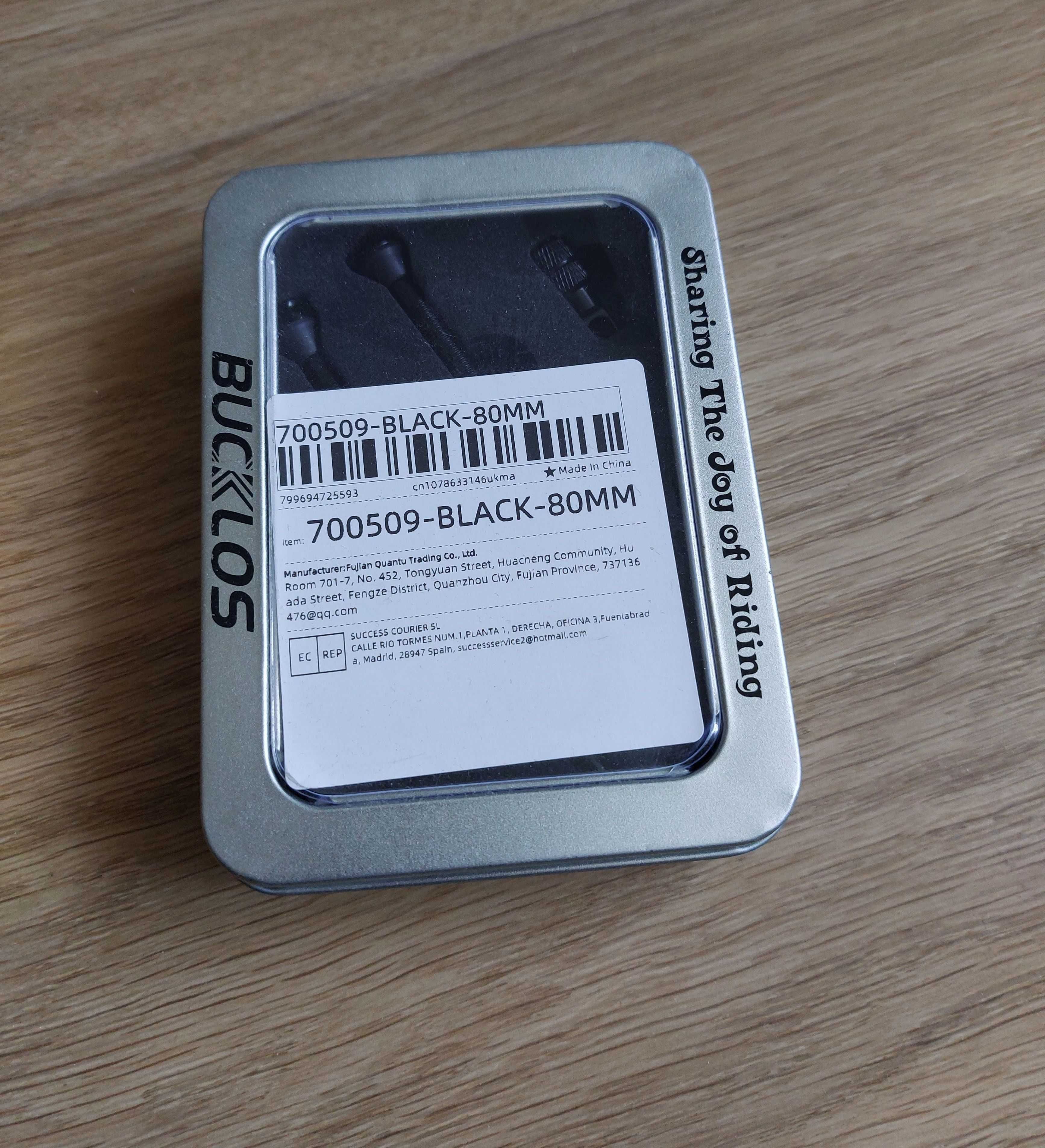 Wentyle Tubeless Presta 80 mm czarne BUCKLOS
