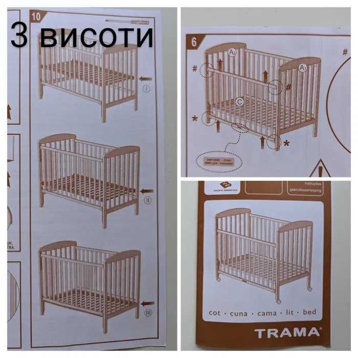 Набір: дитяче ліжко, матрац, ковдра, м'які бортики, постіль