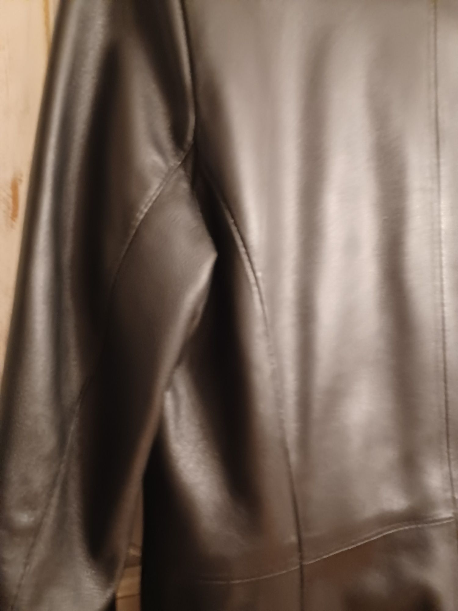 Vintage płaszcz skórzany czarny M 38