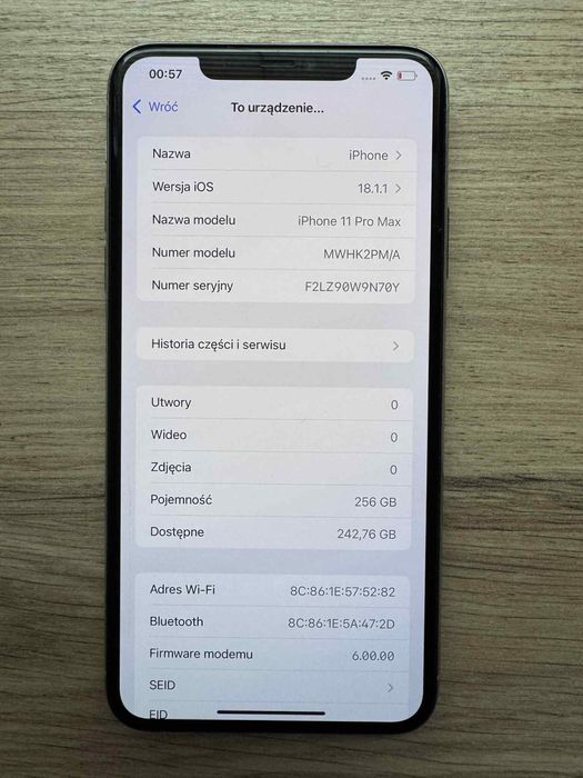 iPhone 11 Pro Max 256 GB – Srebrny – Sprawny, bez blokad