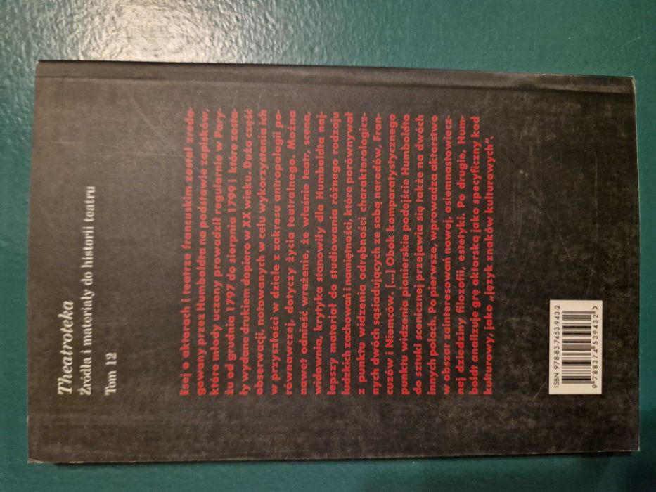 Humboldt. Uwagi Niemca o sztuce scenicznej francuskich aktorów