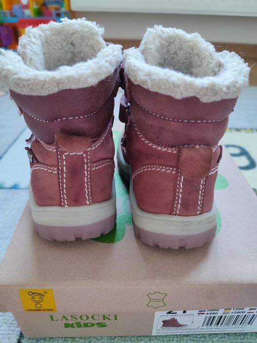 Buty ocieplane zimowe kozaki Lasocki Kids rozm 21 wkładka 13 cm