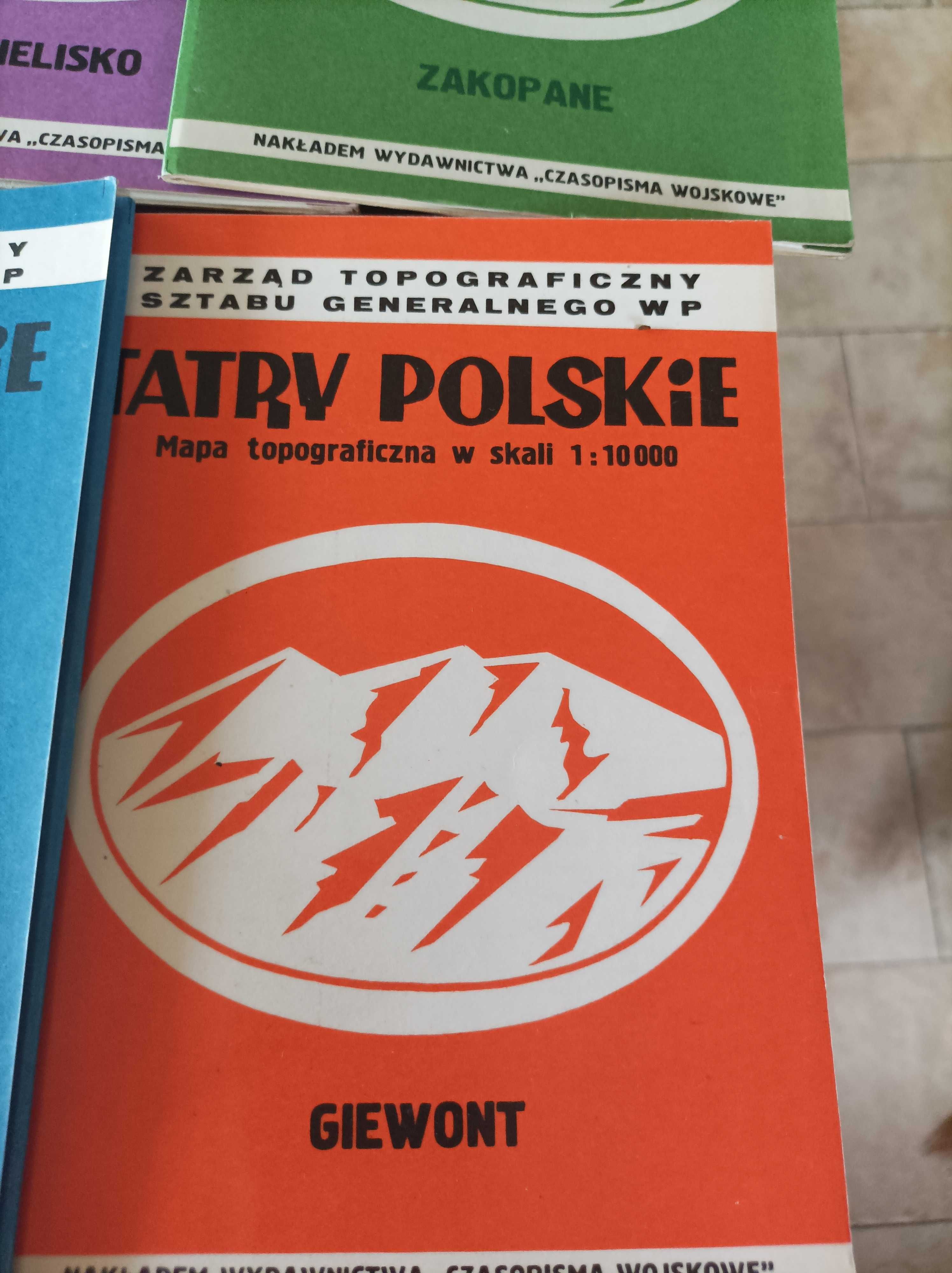 Kolekcjonerski zestaw map Tatry polskie zarząd top sztabu gen WP