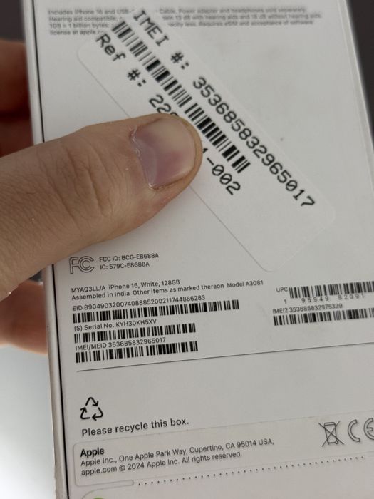 Apple iphone 16 128 gb новий запакований айфон 16