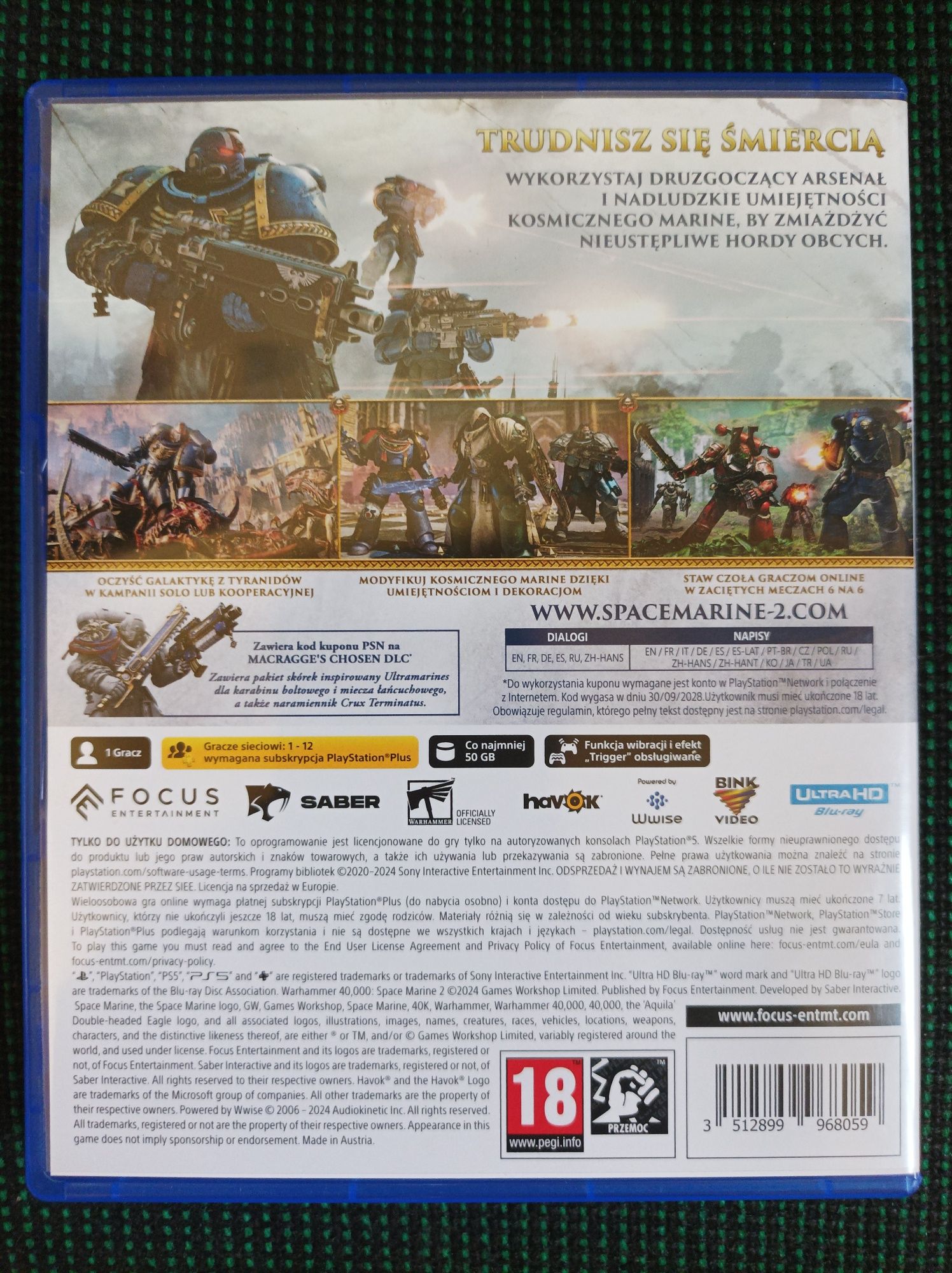 Gra space marine 2 II warhammer 40000 pl ps5